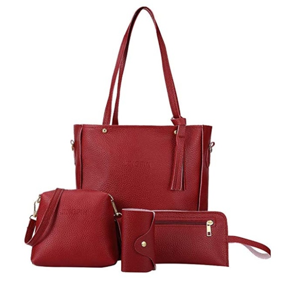 Neiman Marcus Handbags - 1 LEFT!! Wine Pebbled Leather Total Travel Set